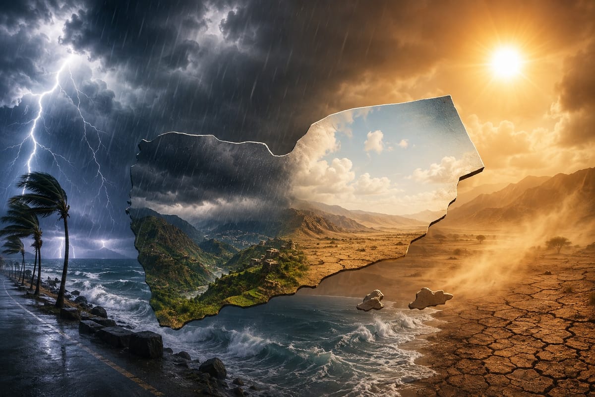 اليمن.. أمطار رعدية وحرارة شديدة وتحذيرات من اضطراب البحر