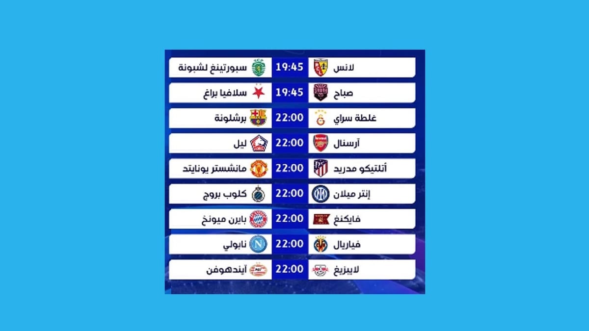 أبطال أوروبا.. 9 مباريات مساء اليوم في انطلاق الجولة الثانية