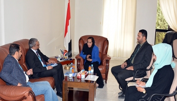 لقاء وزيرة الدولة بحكومة الحوثيين مع مدير مكتب الأمم المتحدة لتنسيق الشئون الإنسانية