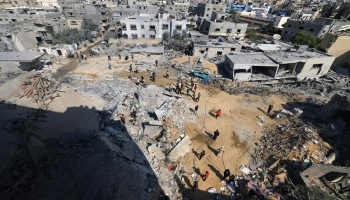 جانب من آثار الدمار الذي خلّفته الغارات الإسرائيلية على قطاع غزة