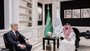 المبعوث الأممي هانس غروندبرغ ووزير الدفاع السعودي خالد بن سلمان