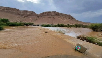 من الأمطار التي هطلت على مدينة المكلا يوم الجمعة