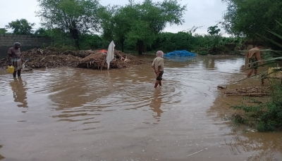 سيول غزيرة تداهمت المديرية منذٌ عصر الإثنين