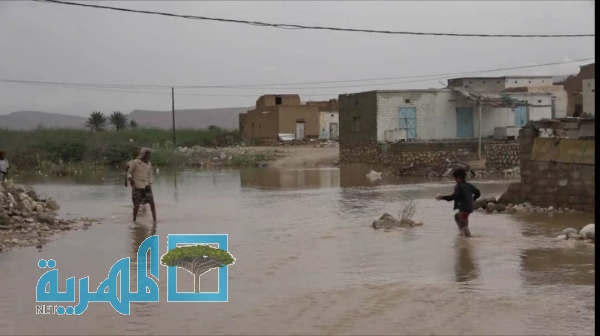 سيول الامطار في منطقة "عتاب" المهرية