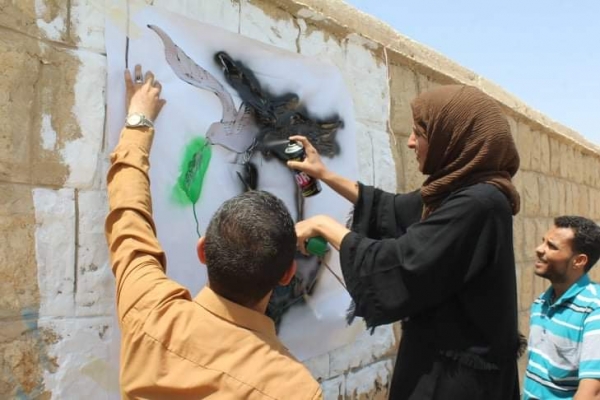مأرب: انطلاق حملة "رسومات جدارية" ضمن أنشطة مشروع سفراء السلام