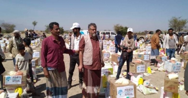 توزيع مساعدات للنازحين في قعطبة- الضالع