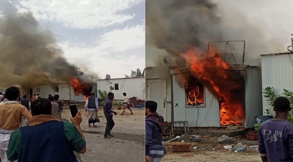 اندلاع حريق في منفذ شحن الحدودي والشرطة العُمانية تباشر في اخماده