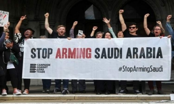 بريطانيون يتظاهرون ضد مبيعات الأسلحة للسعودية بسبب حرب اليمن