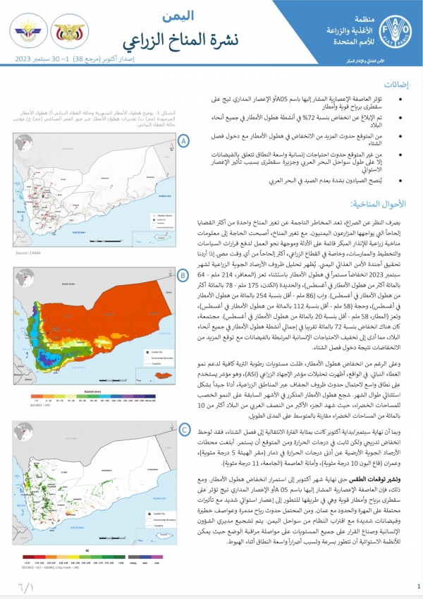 الأمم المتحدة تحذر من تأثيرات محتملة لإعصار تيج على سقطرى والمهرة