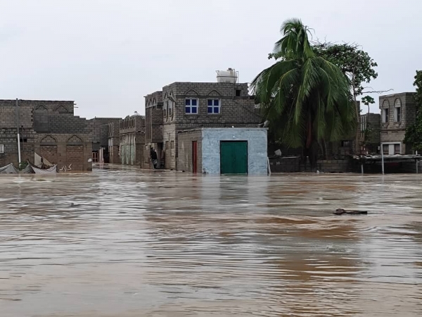 جانب من الفيضانات التي شهدتها  الريدة الشرقيه وقصيعر في محافظة حضرموت