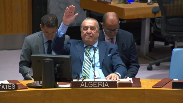 مندوب الجزائر لدى الأمم المتحدة خلال جلسة مجلس الأمن
