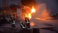 صورة تداولها نشطاء للحريق داخل محطة جازان