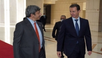 بشار الأسد مع وزير الخارجية الإماراتي