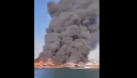 صحيفة عبرية: احتراق 16 سفينة إيرانية تقل عسكريين متجهين إلى الحوثيين